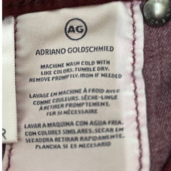 Adriano Goldschmied Women's Velvet Farrah High Rise Skinny Rich Carmine Sz 24R - Picture 5 of 12